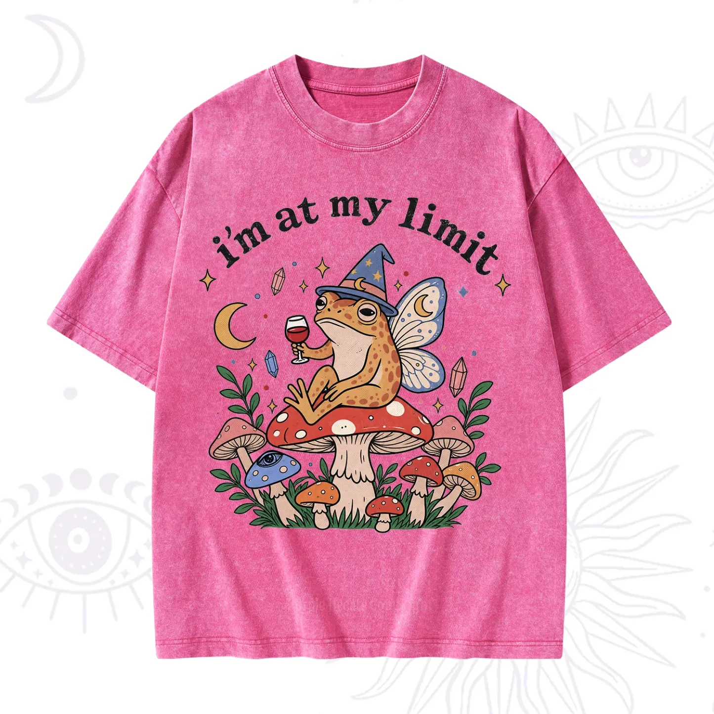 Purplehecate I Am at My Limit funny Frog Washed T-Shirt