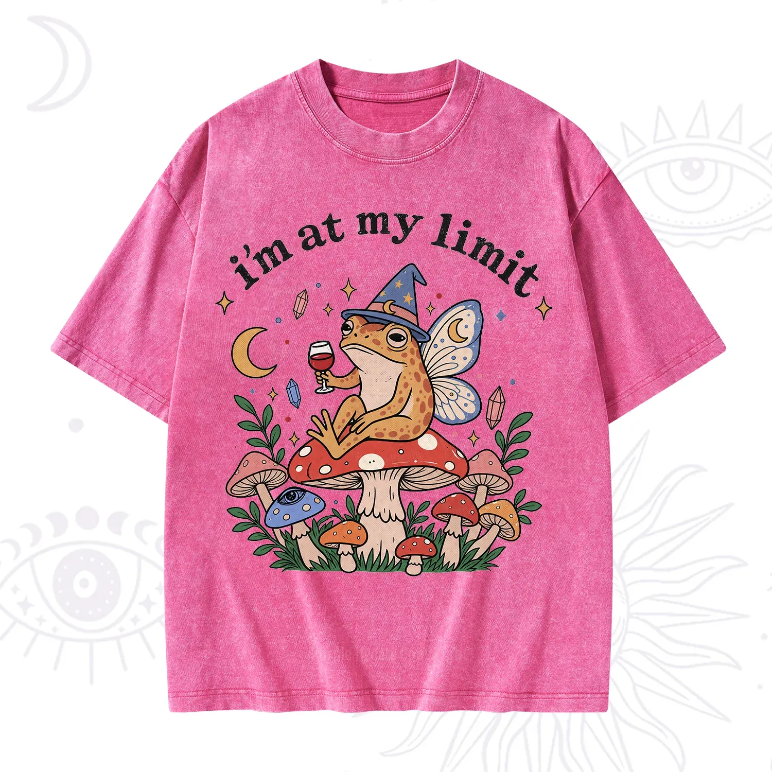 Purplehecate I Am at My Limit funny Frog Washed T-Shirt