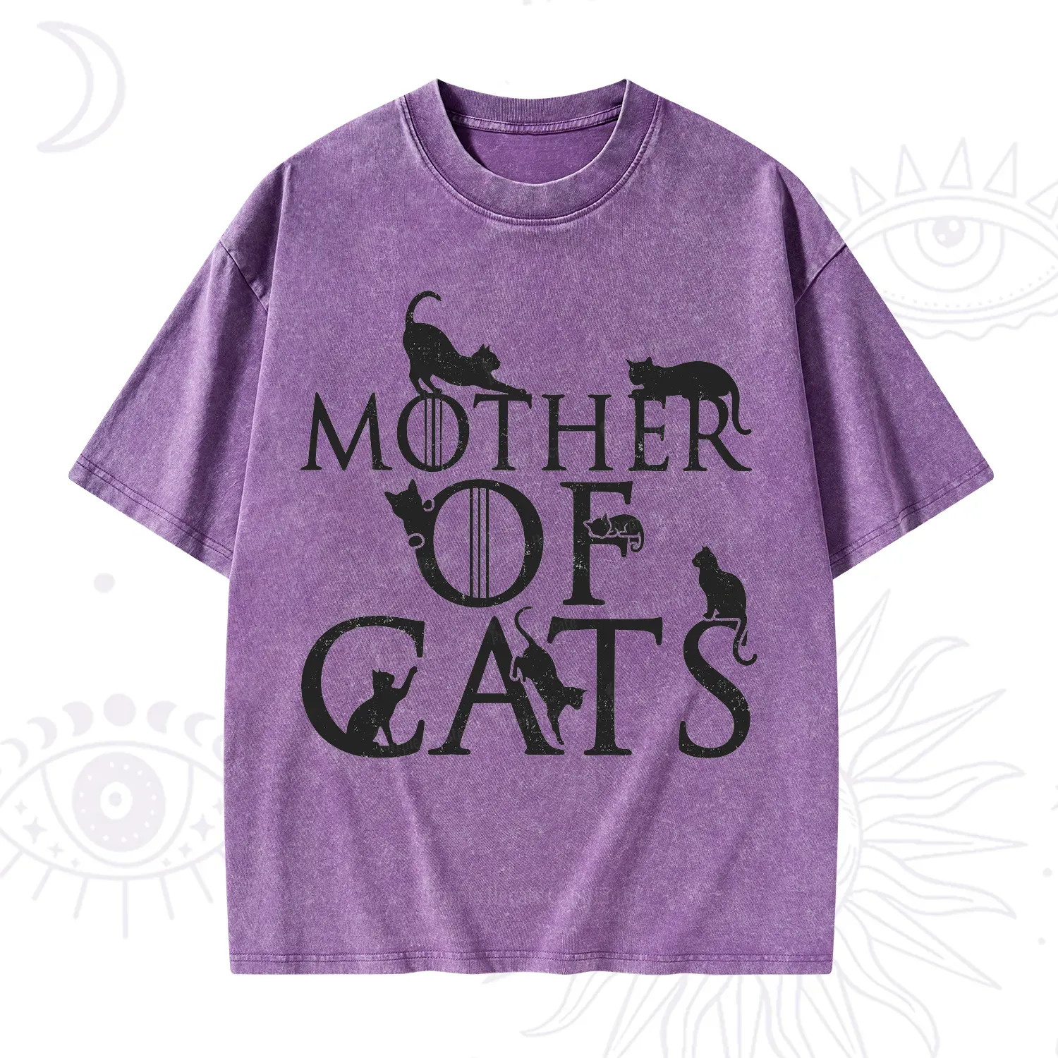 Purplehecate Mother of Cats Washed T-Shirt