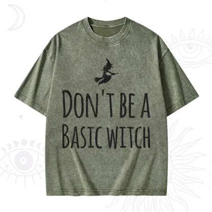 Purplehecate Don't Be A Basic Witch Washed T-Shirt