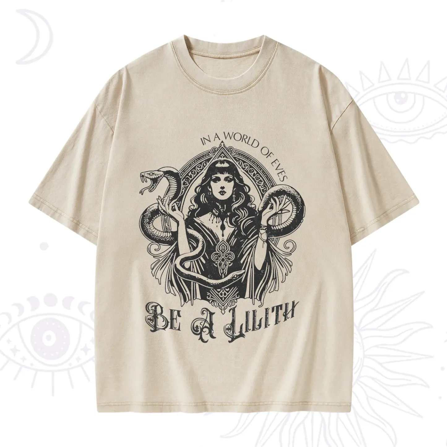 Purplehecate In a World of Eves Be a Lilith Gothic Occult Washed T-Shirt