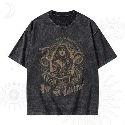 Purplehecate In a World of Eves Be a Lilith Gothic Occult Washed T-Shirt