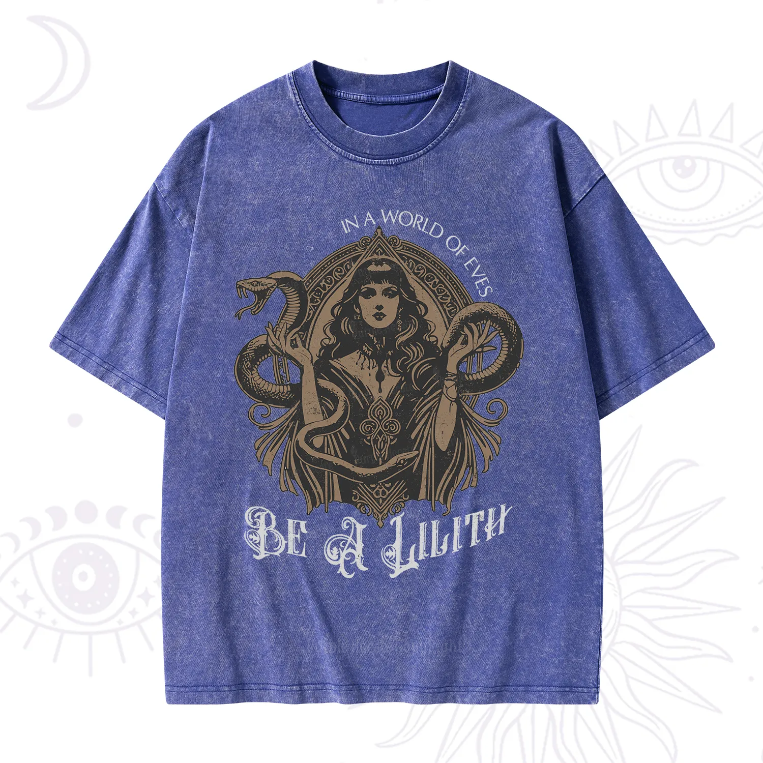 Purplehecate In a World of Eves Be a Lilith Gothic Occult Washed T-Shirt