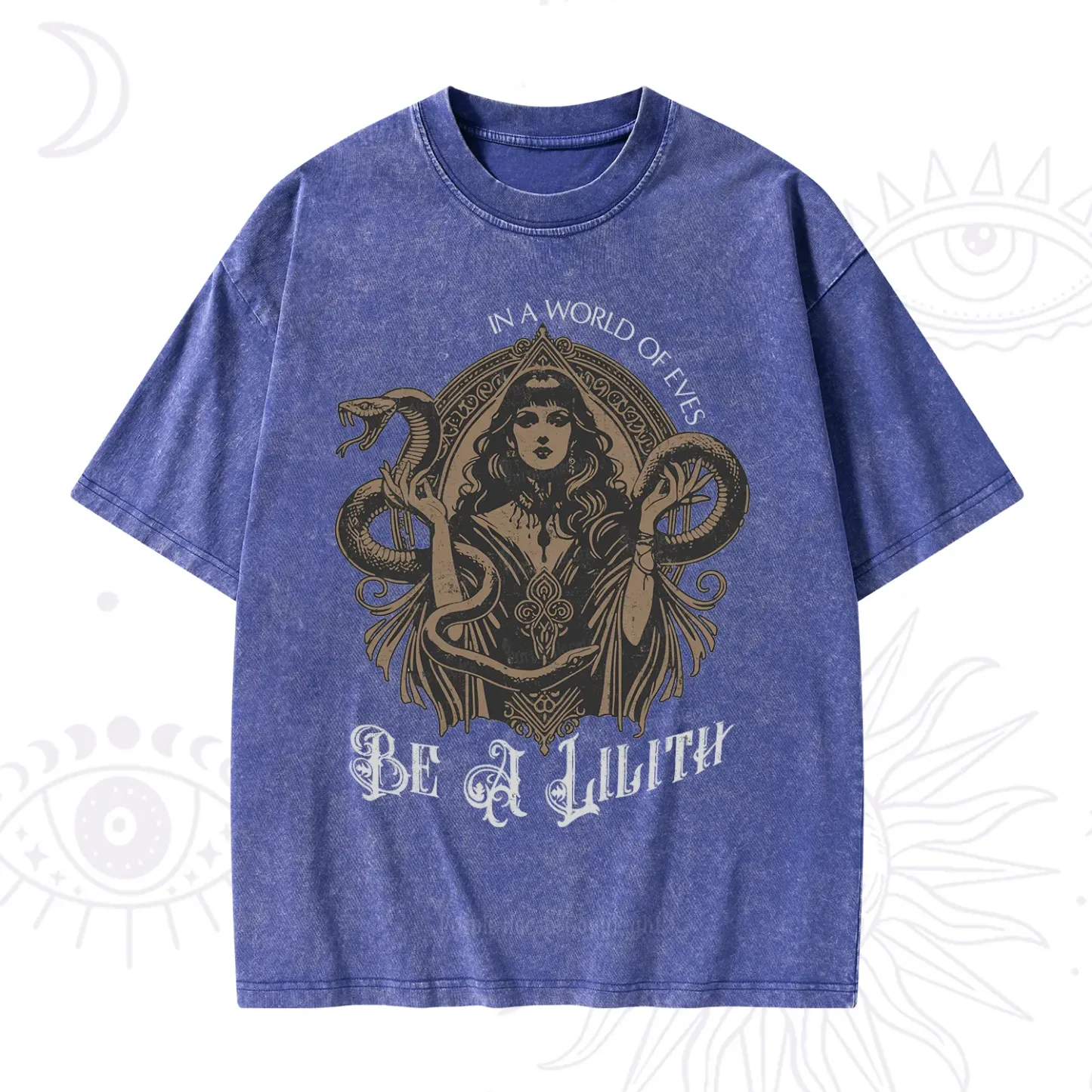 Purplehecate In a World of Eves Be a Lilith Gothic Occult Washed T-Shirt