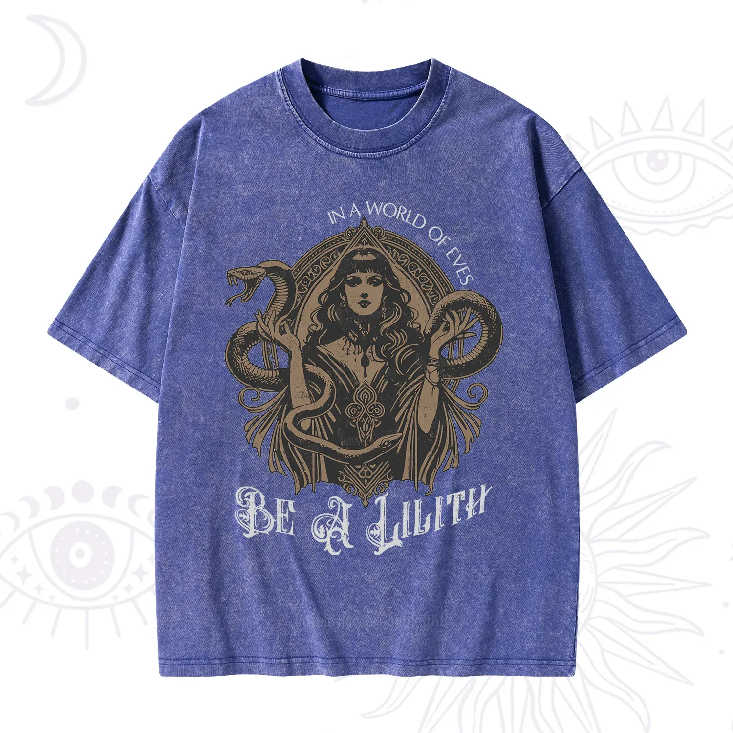 Purplehecate In a World of Eves Be a Lilith Gothic Occult Washed T-Shirt