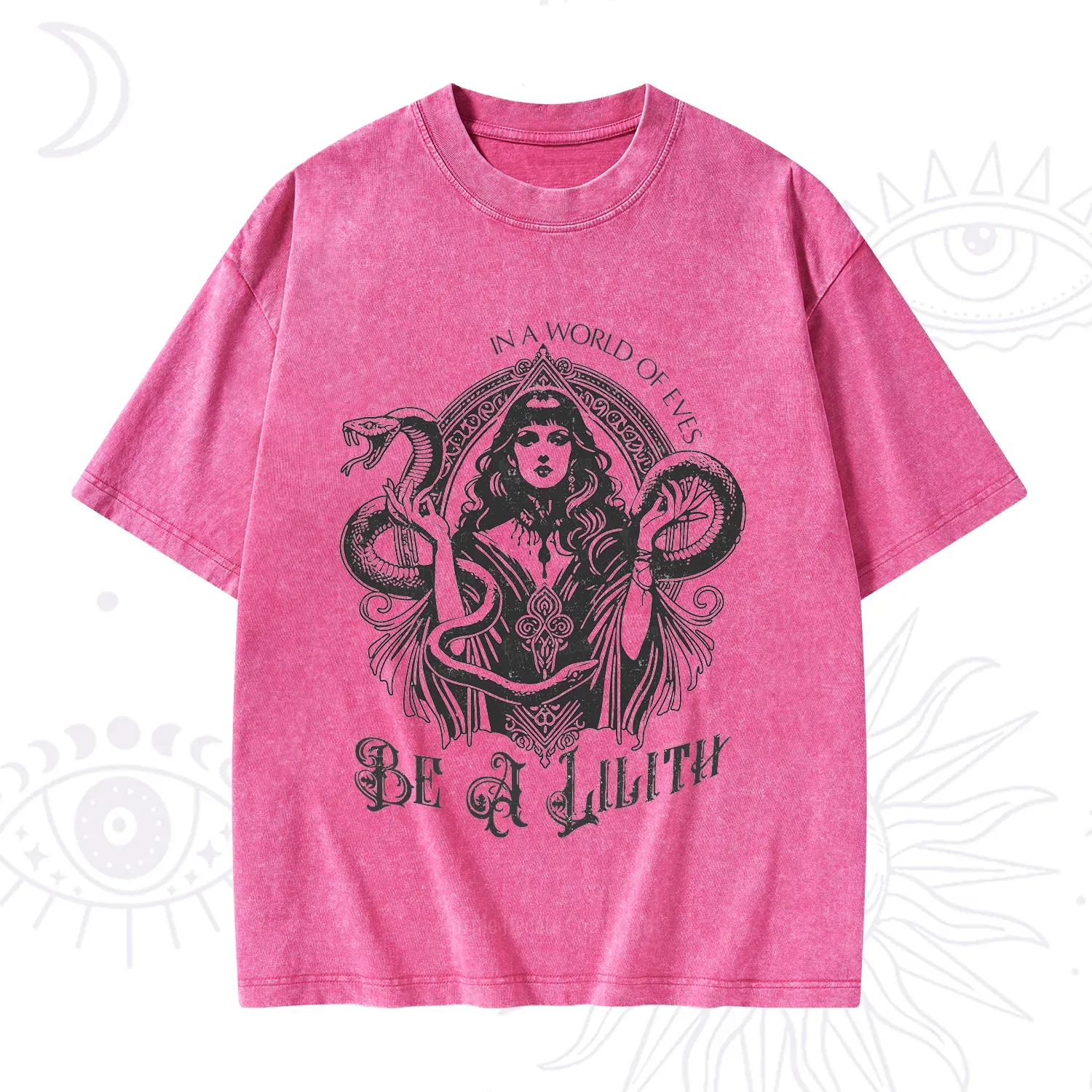 Purplehecate In a World of Eves Be a Lilith Gothic Occult Washed T-Shirt
