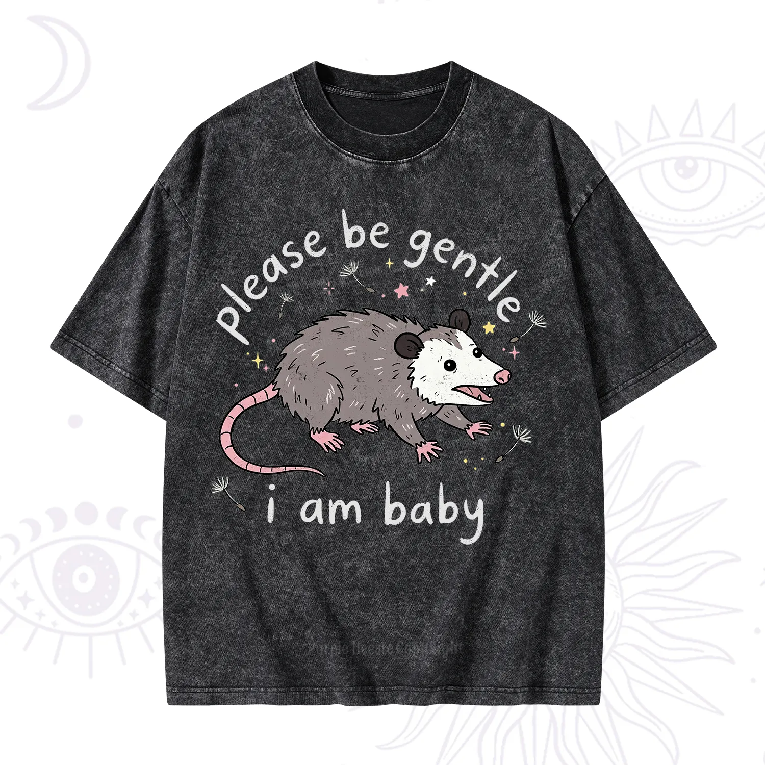Purplehecate Please Be Gentle Possum Washed T-Shirt