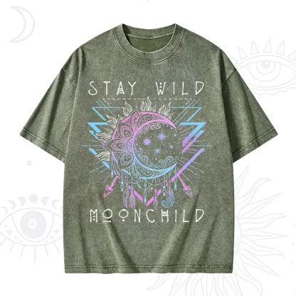 Purplehecate Stay Wild Moonchild Washed T-Shirt