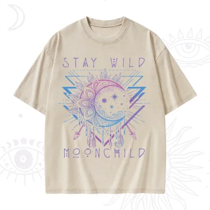 Purplehecate Stay Wild Moonchild Washed T-Shirt