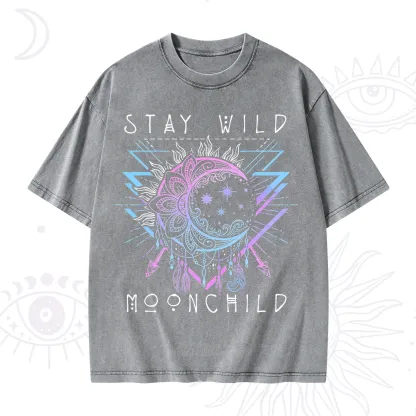 Purplehecate Stay Wild Moonchild Washed T-Shirt