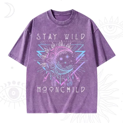 Purplehecate Stay Wild Moonchild Washed T-Shirt