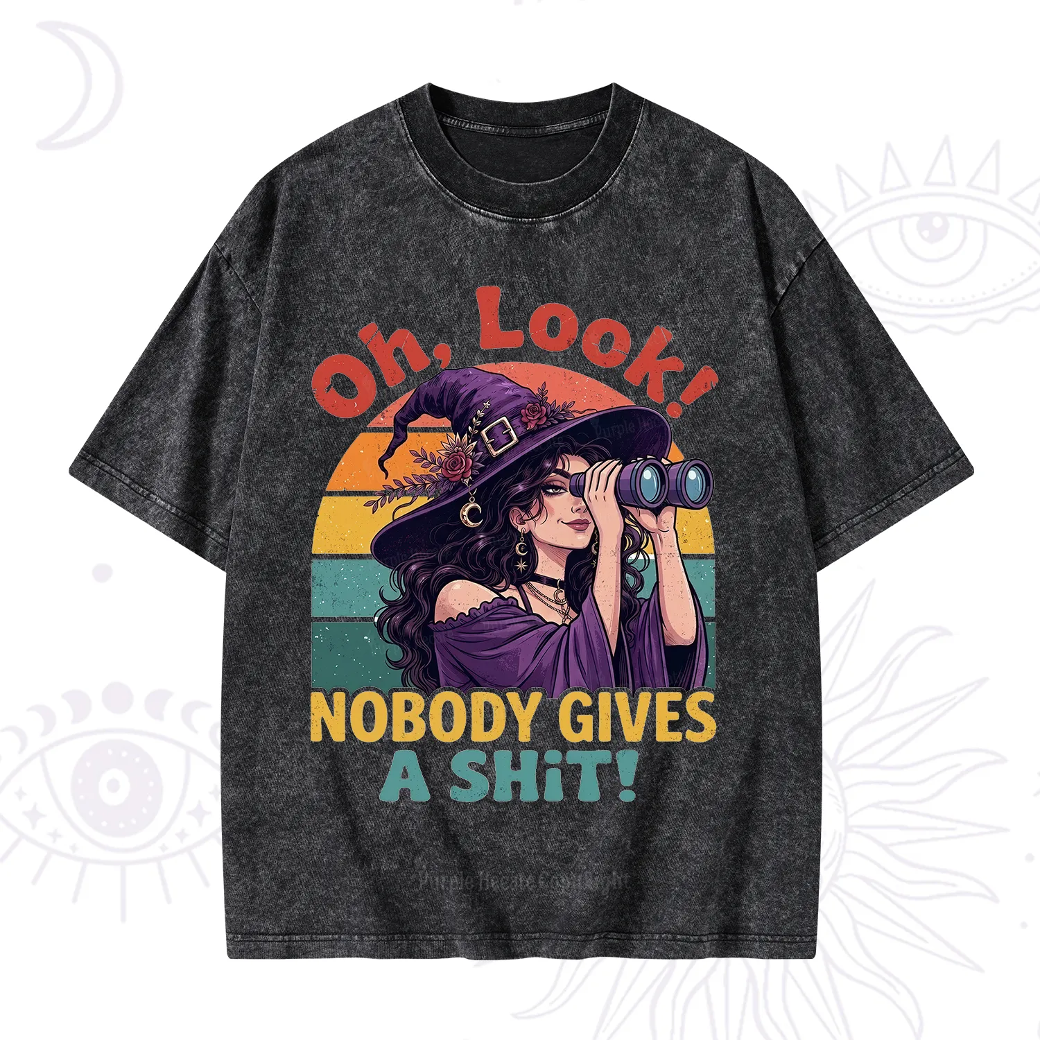Purplehecate Oh Look Nobody Cares Witch Washed T-Shirt