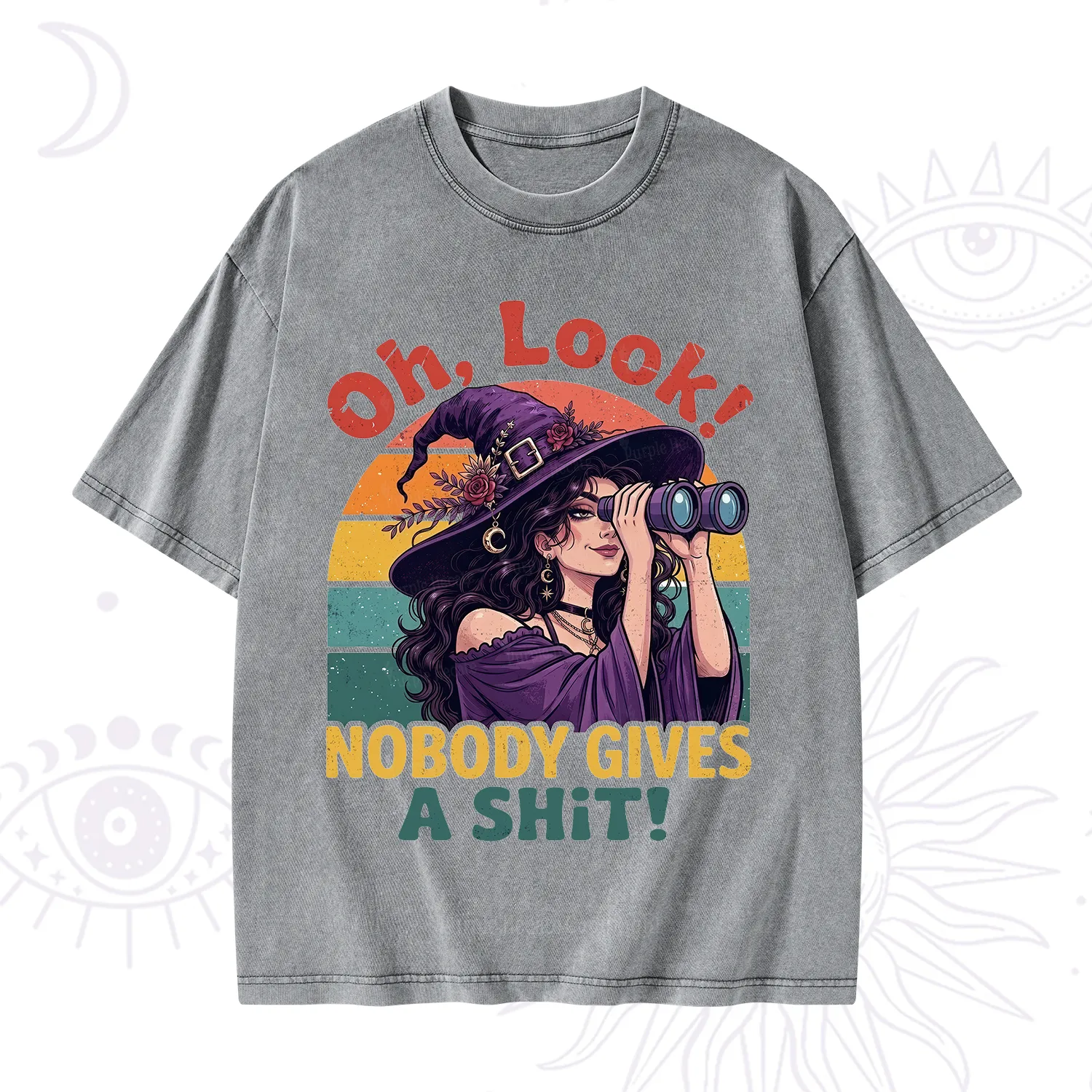 Purplehecate Oh Look Nobody Cares Witch Washed T-Shirt