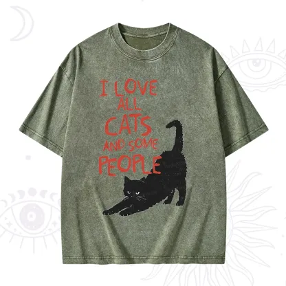 Purplehecate I Love All Cats and Some People Washed T-Shirt