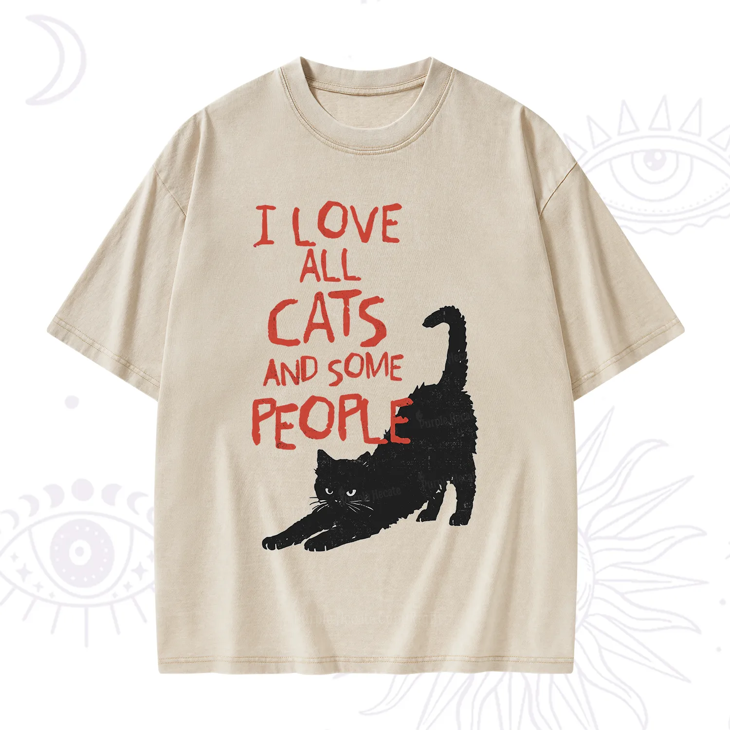 Purplehecate I Love All Cats and Some People Washed T-Shirt
