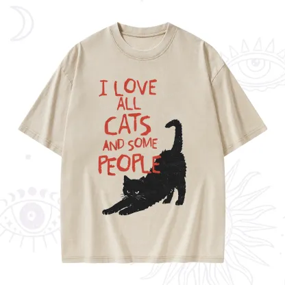 Purplehecate I Love All Cats and Some People Washed T-Shirt