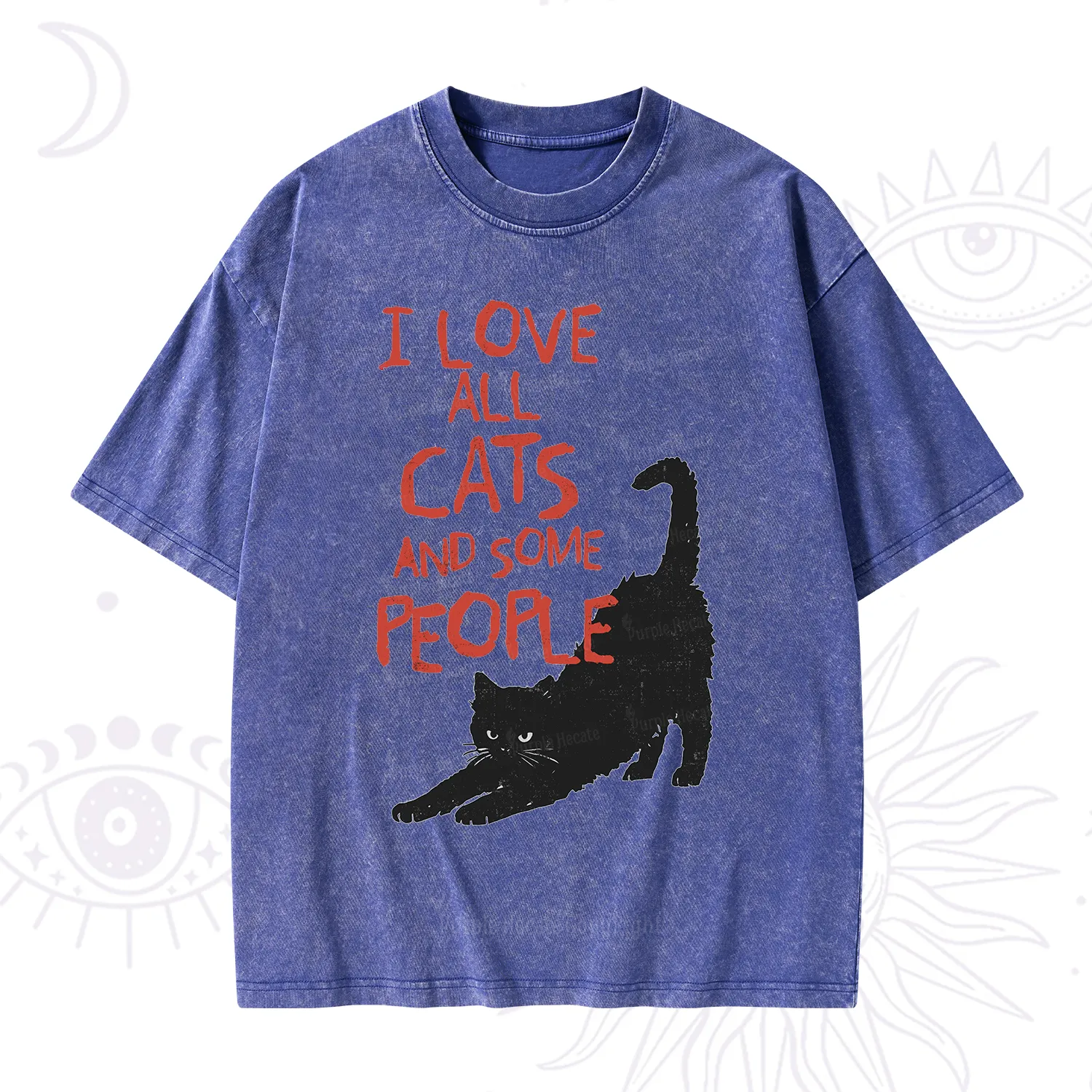 Purplehecate I Love All Cats and Some People Washed T-Shirt