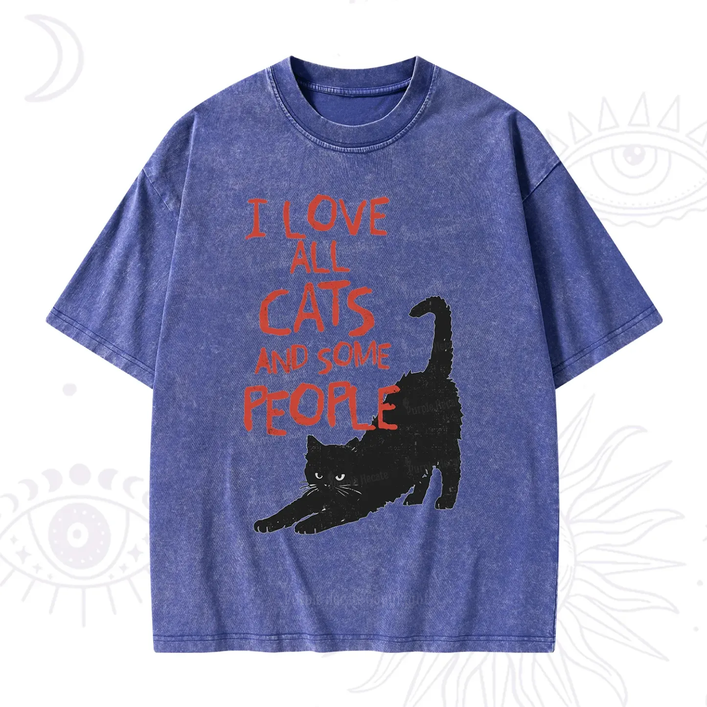 Purplehecate I Love All Cats and Some People Washed T-Shirt