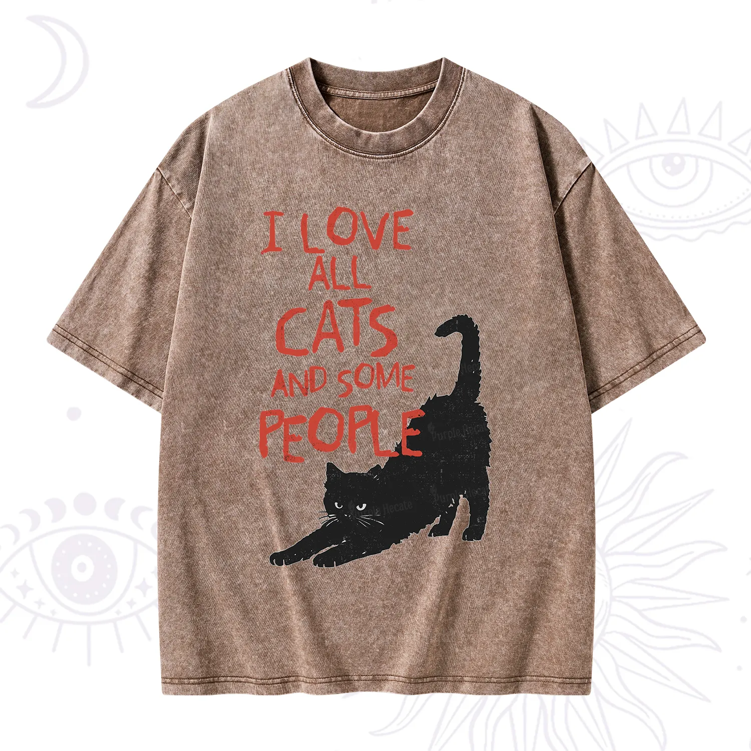 Purplehecate I Love All Cats and Some People Washed T-Shirt