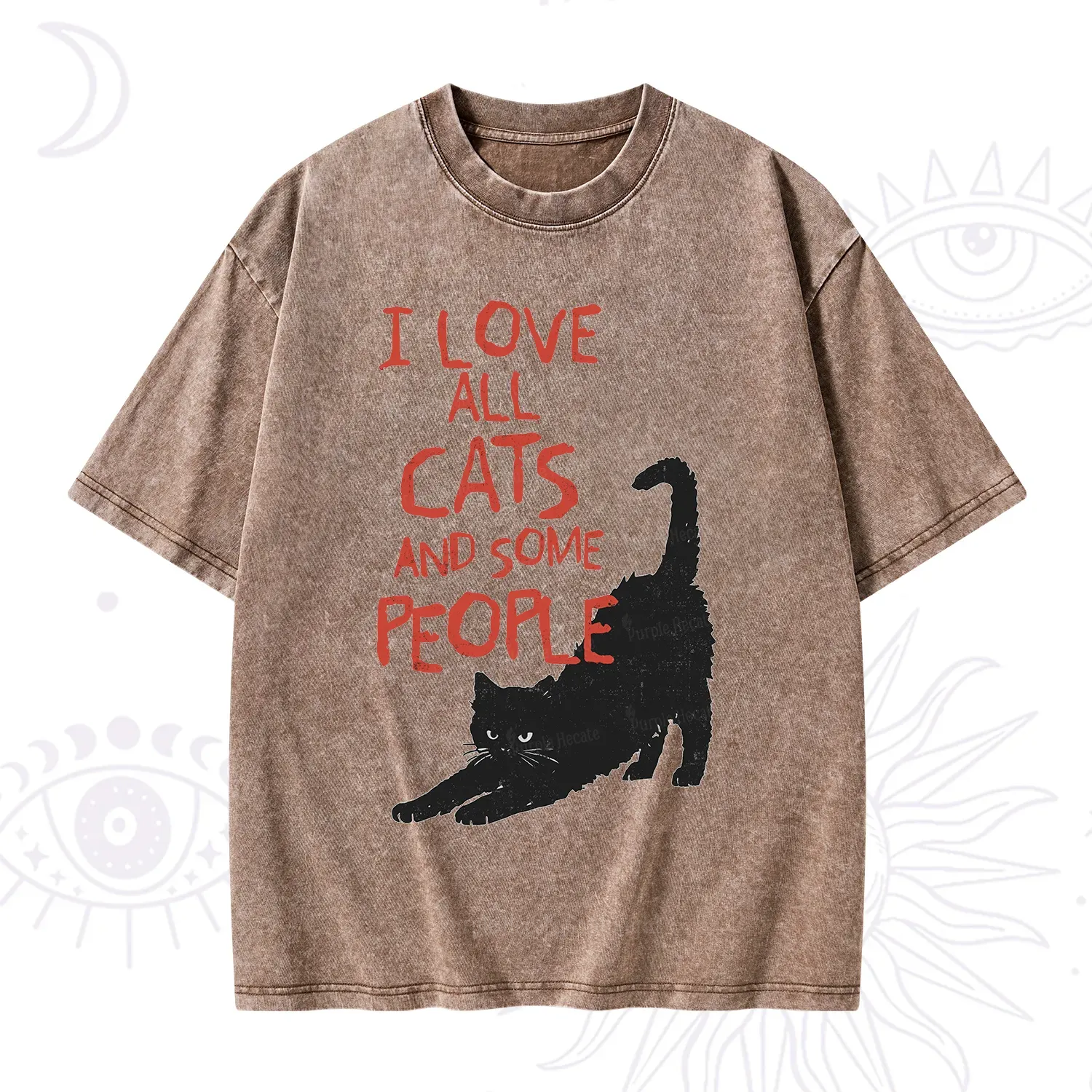 Purplehecate I Love All Cats and Some People Washed T-Shirt