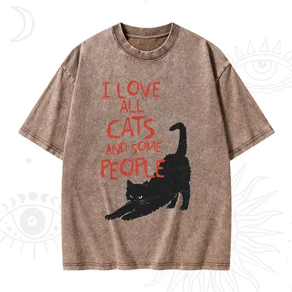 Purplehecate I Love All Cats and Some People Washed T-Shirt