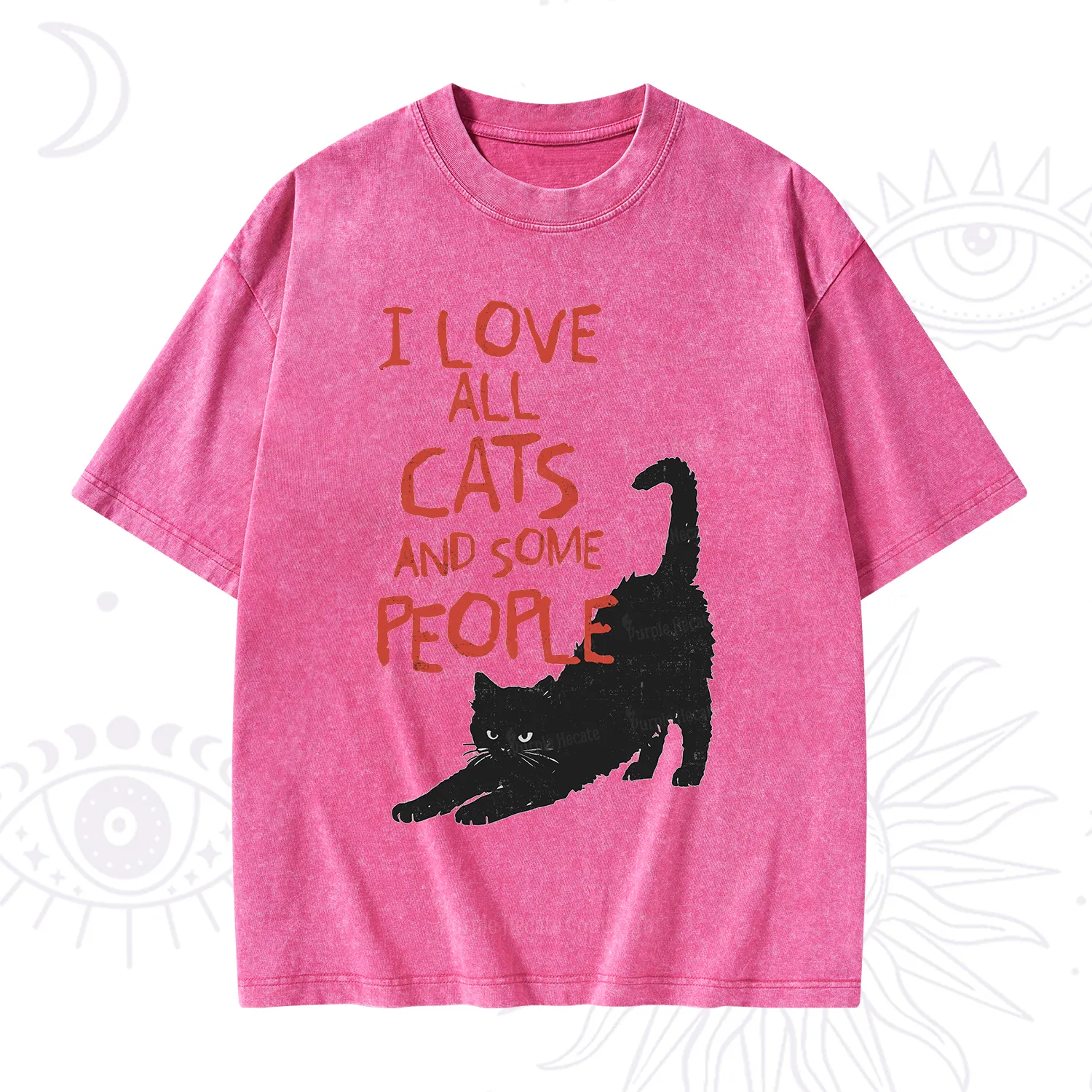 Purplehecate I Love All Cats and Some People Washed T-Shirt
