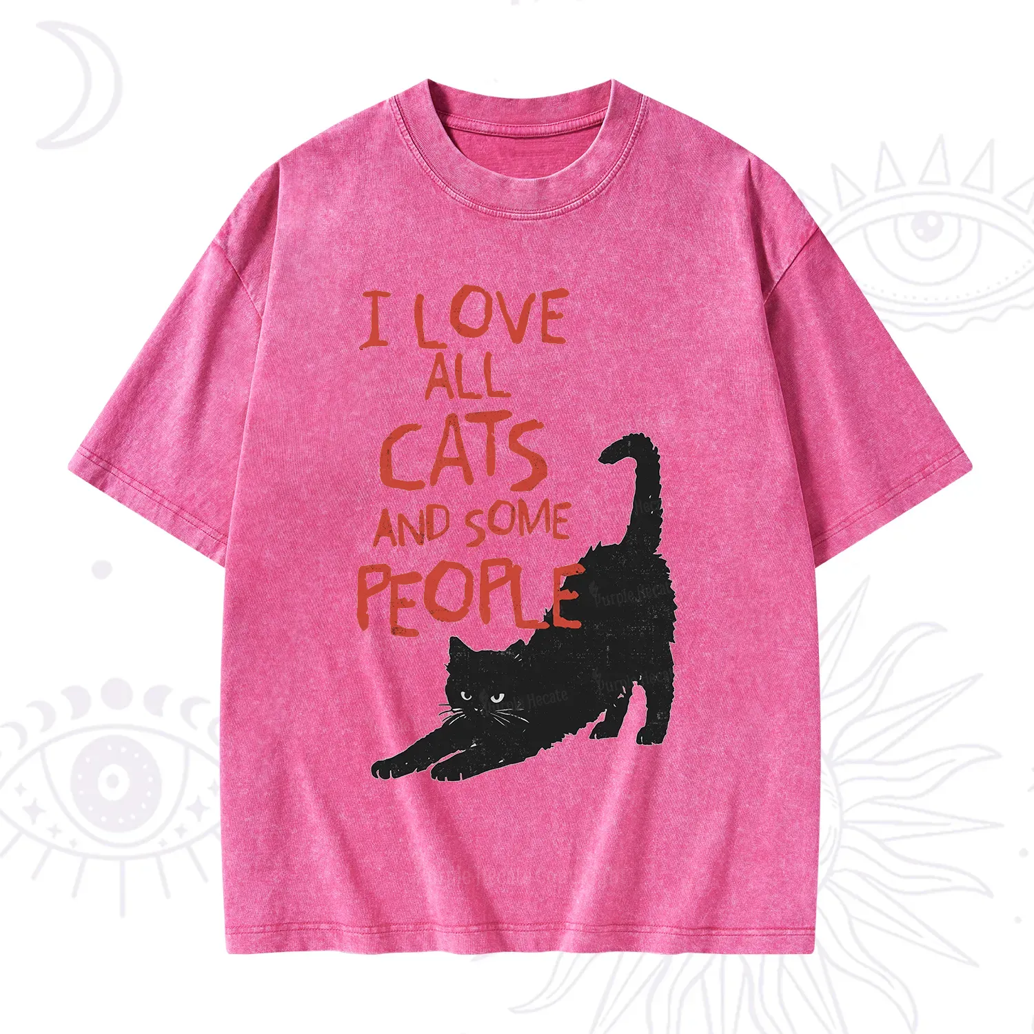 Purplehecate I Love All Cats and Some People Washed T-Shirt
