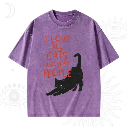 Purplehecate I Love All Cats and Some People Washed T-Shirt