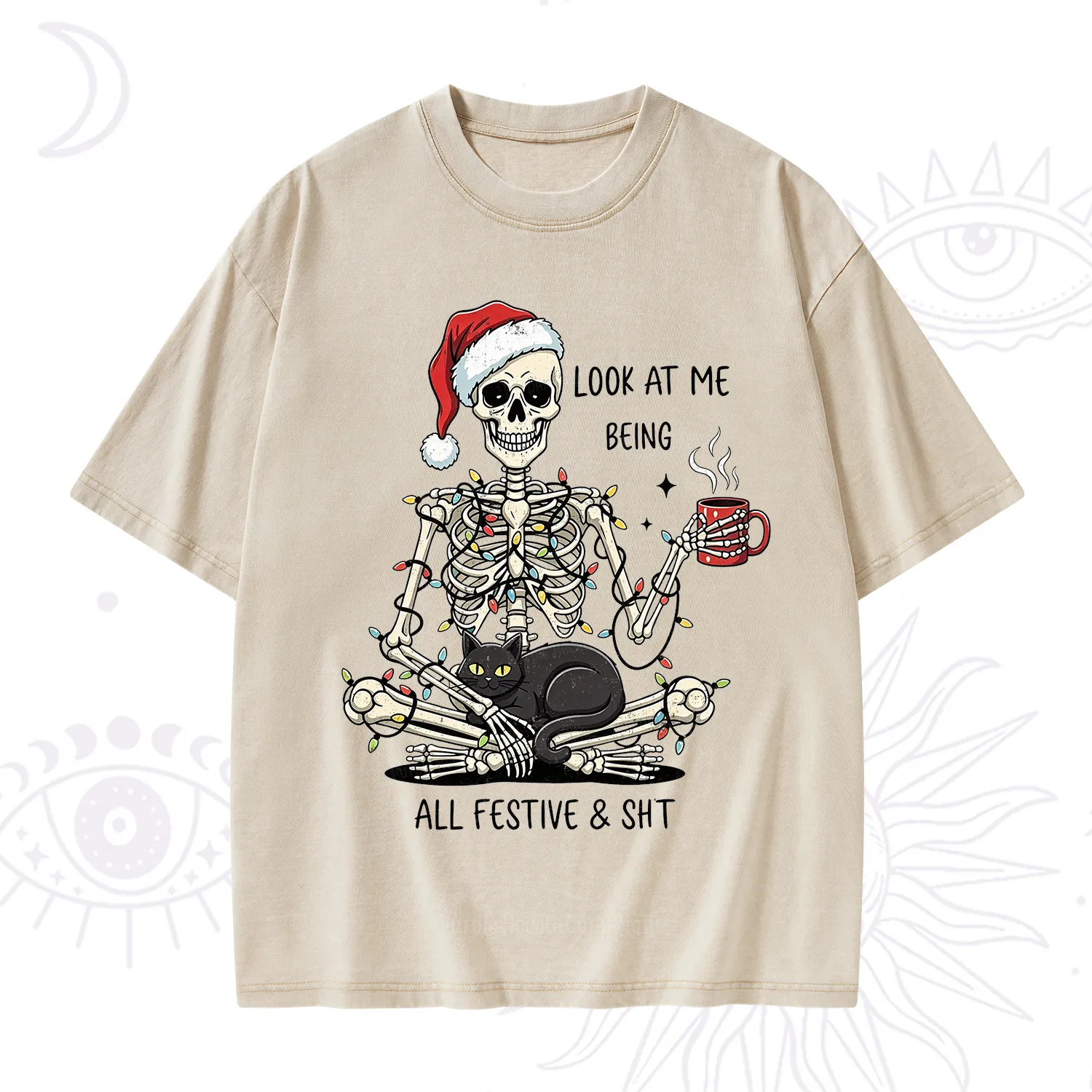 Purplehecate Look At Me Being All Festive Christmas Washed T-Shirt