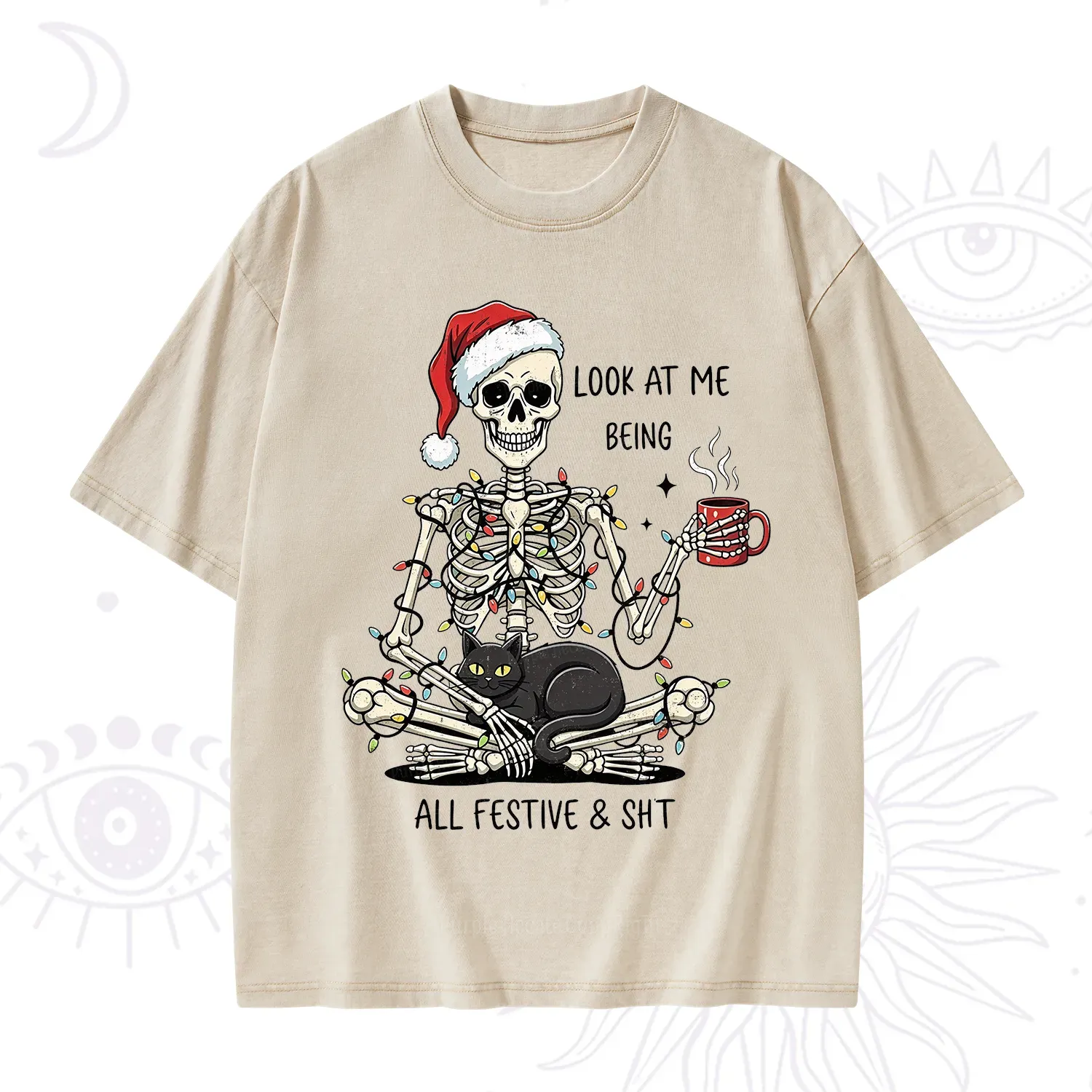 Purplehecate Look At Me Being All Festive Christmas Washed T-Shirt
