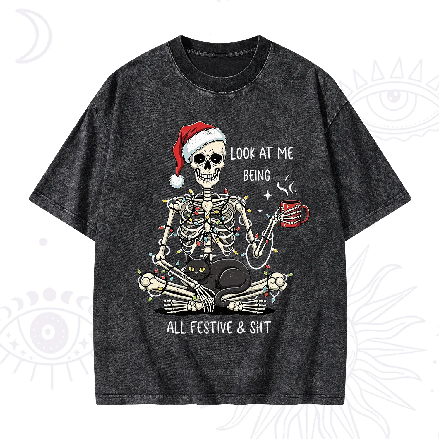 Purplehecate Look At Me Being All Festive Christmas Washed T-Shirt