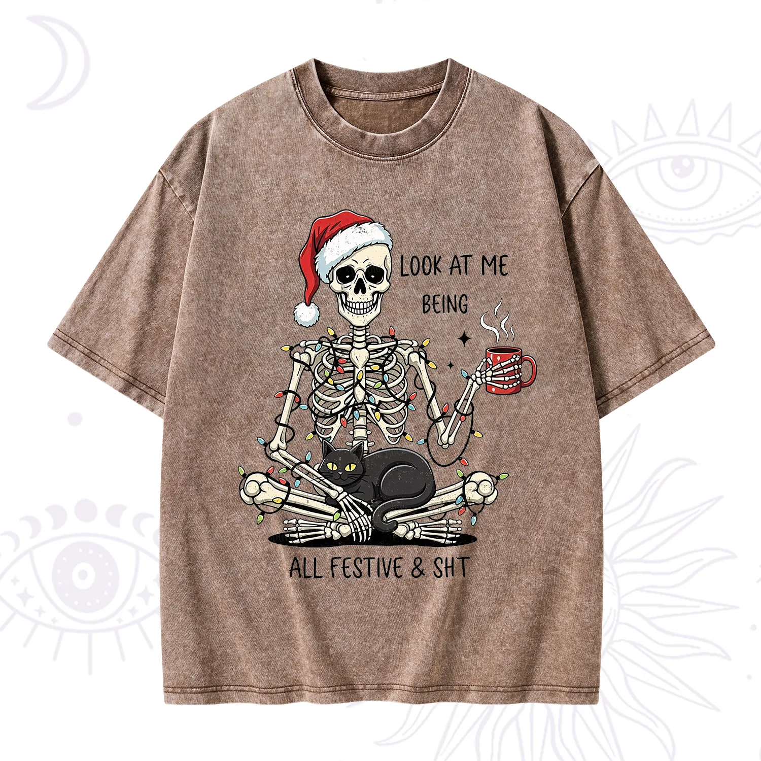 Purplehecate Look At Me Being All Festive Christmas Washed T-Shirt