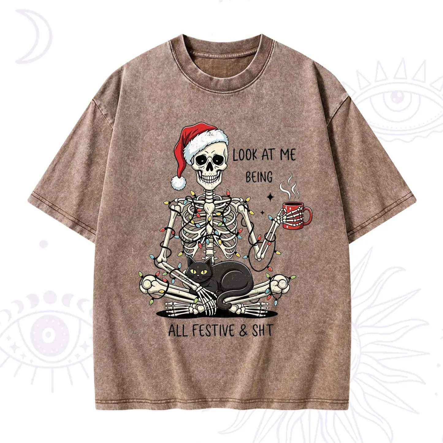 Purplehecate Look At Me Being All Festive Christmas Washed T-Shirt