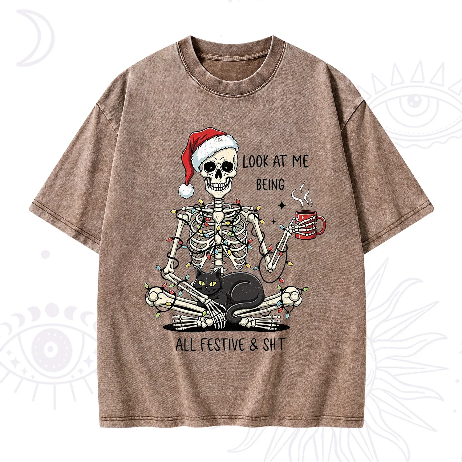 Purplehecate Look At Me Being All Festive Christmas Washed T-Shirt