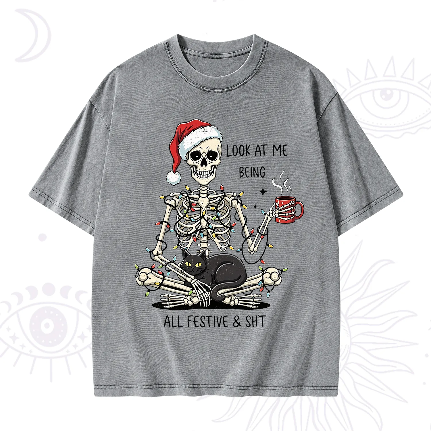 Purplehecate Look At Me Being All Festive Christmas Washed T-Shirt
