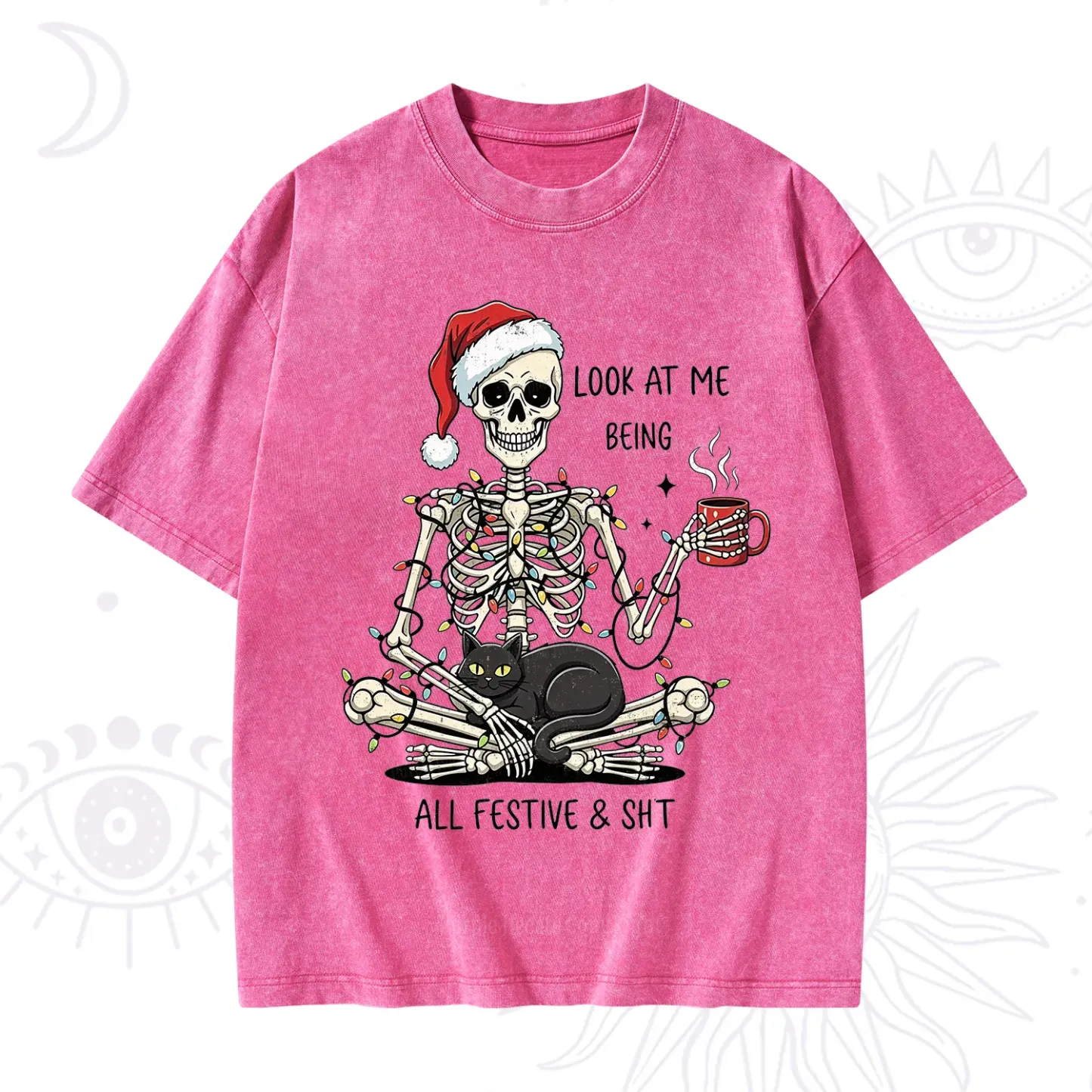 Purplehecate Look At Me Being All Festive Christmas Washed T-Shirt