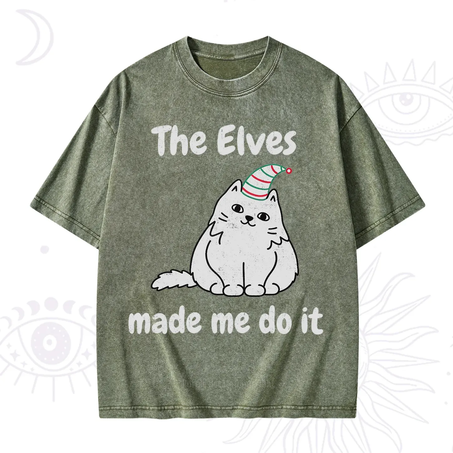 Purplehecate The Elves Made Me Do It Christmas Washed T-Shirt