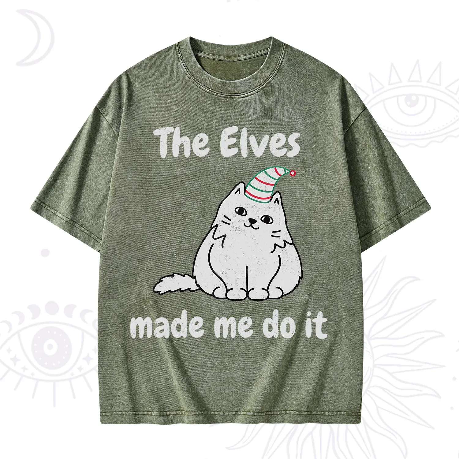 Purplehecate The Elves Made Me Do It Christmas Washed T-Shirt
