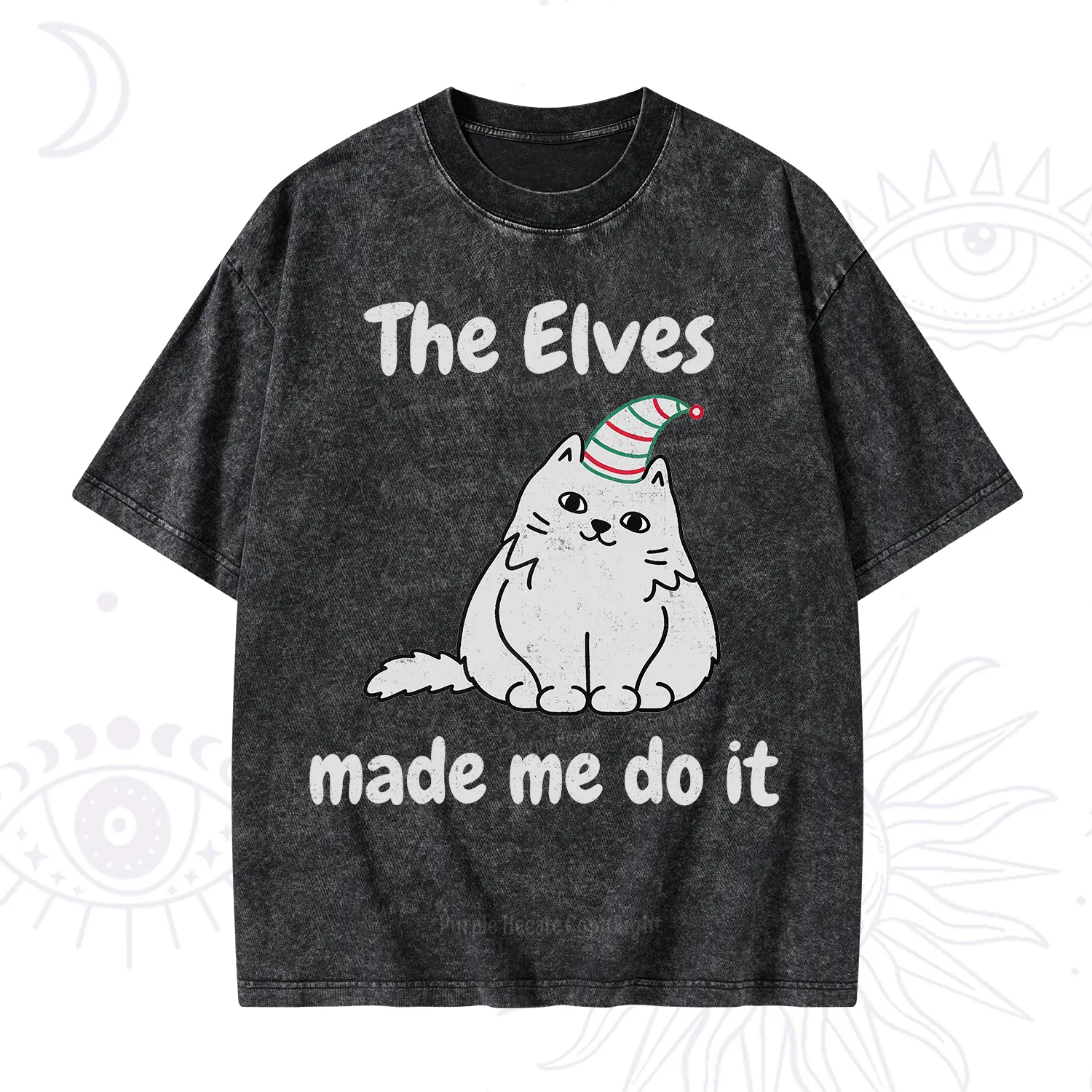 Purplehecate The Elves Made Me Do It Christmas Washed T-Shirt