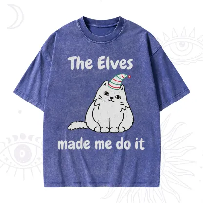 Purplehecate The Elves Made Me Do It Christmas Washed T-Shirt
