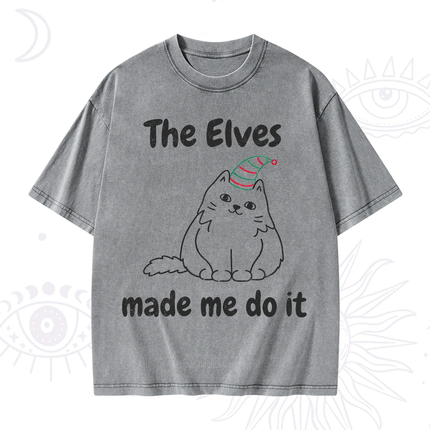 Purplehecate The Elves Made Me Do It Christmas Washed T-Shirt