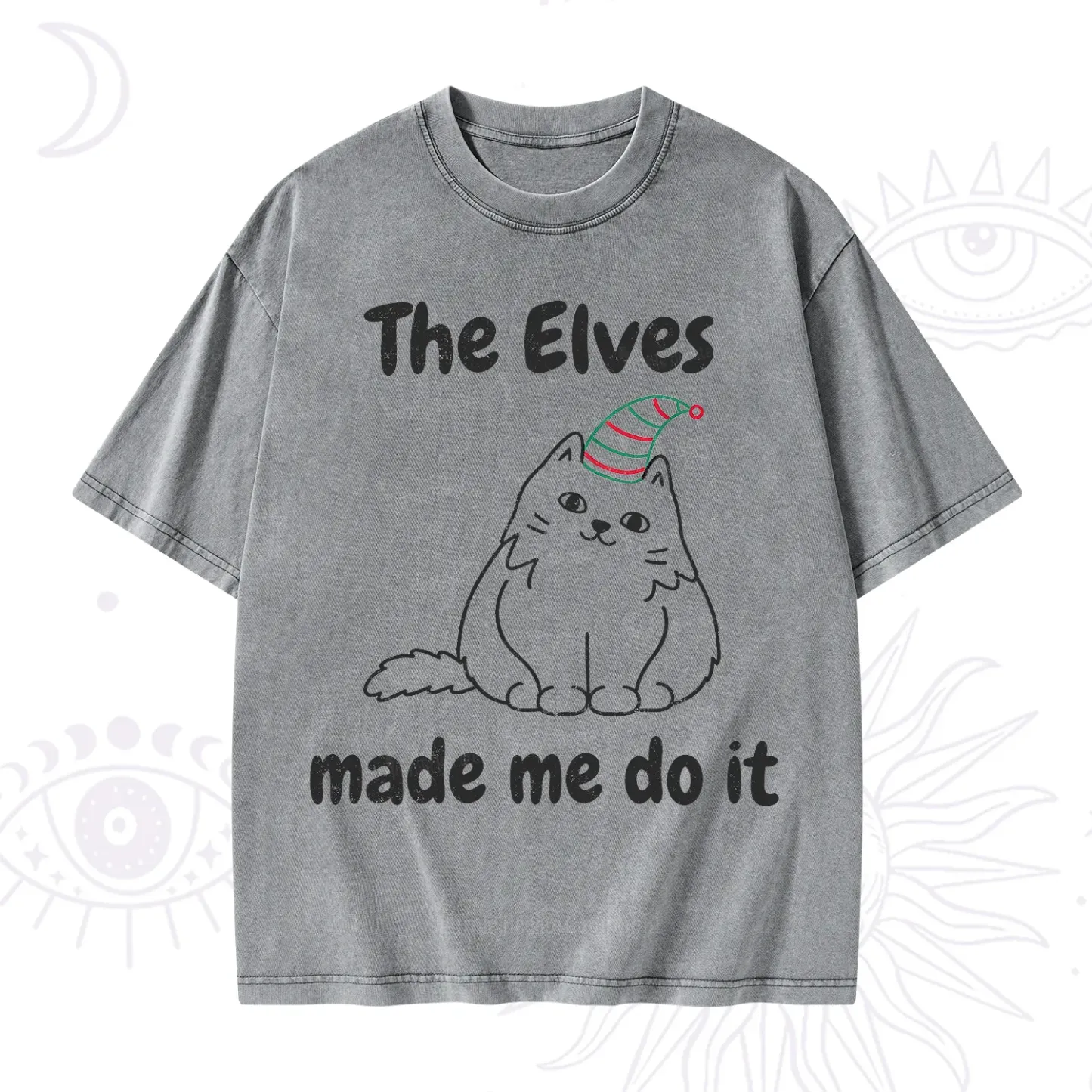 Purplehecate The Elves Made Me Do It Christmas Washed T-Shirt