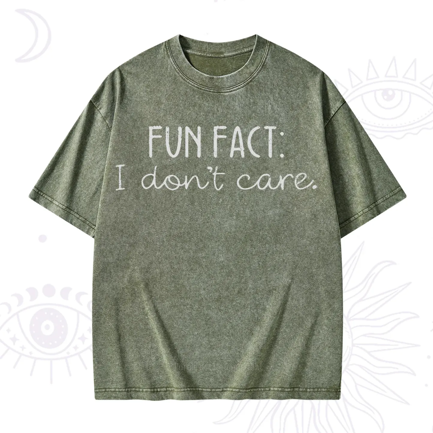Purplehecate I Don't Care Sarcastic Washed T-Shirt