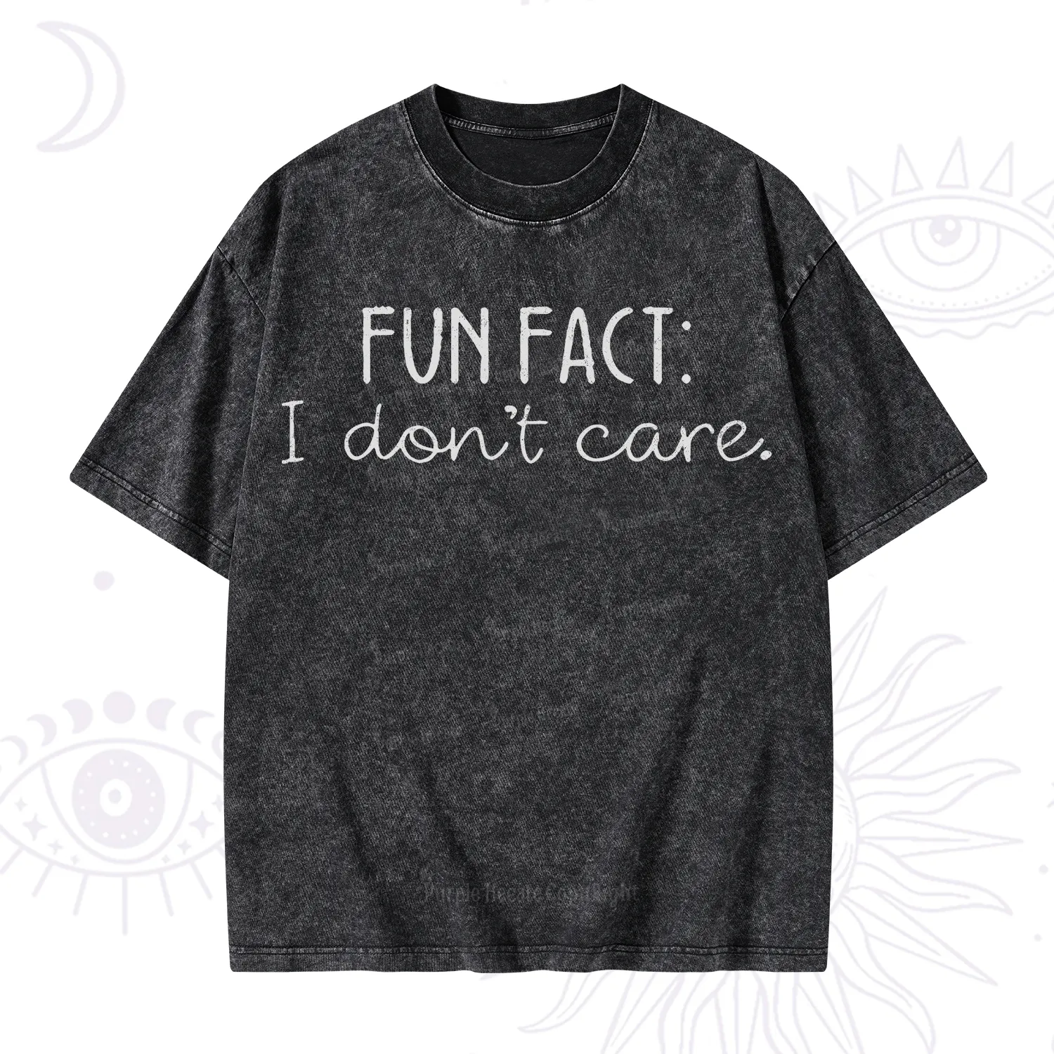 Purplehecate I Don't Care Sarcastic Washed T-Shirt