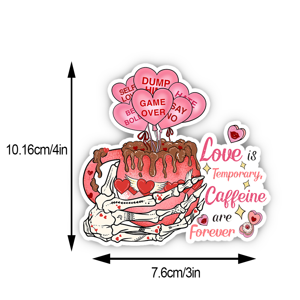 Purplehecate Love is Temporary, Caffeine are Forever Sticker