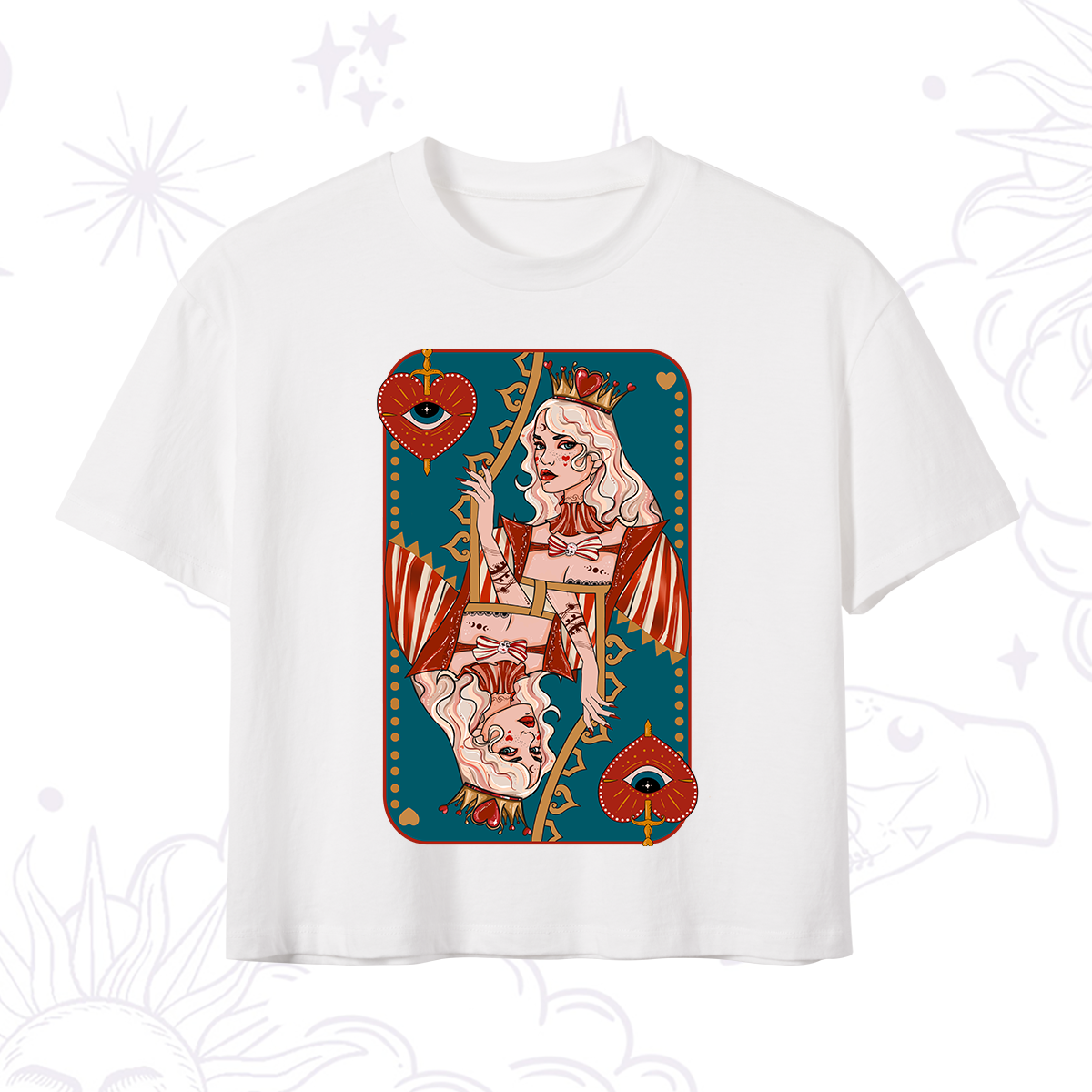 Purplehecate Mystic Queen of Hearts Crop T-Shirt