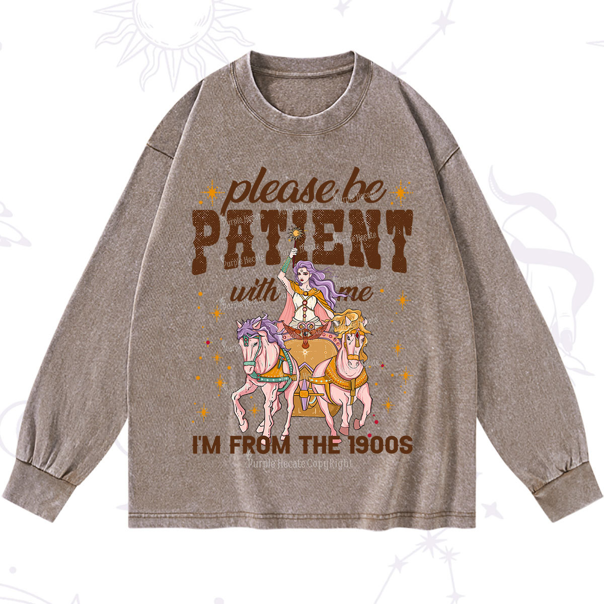 Purplehecate Please Be Patient With Me I'm From The 1900s Washed Long Sleeve Shirt