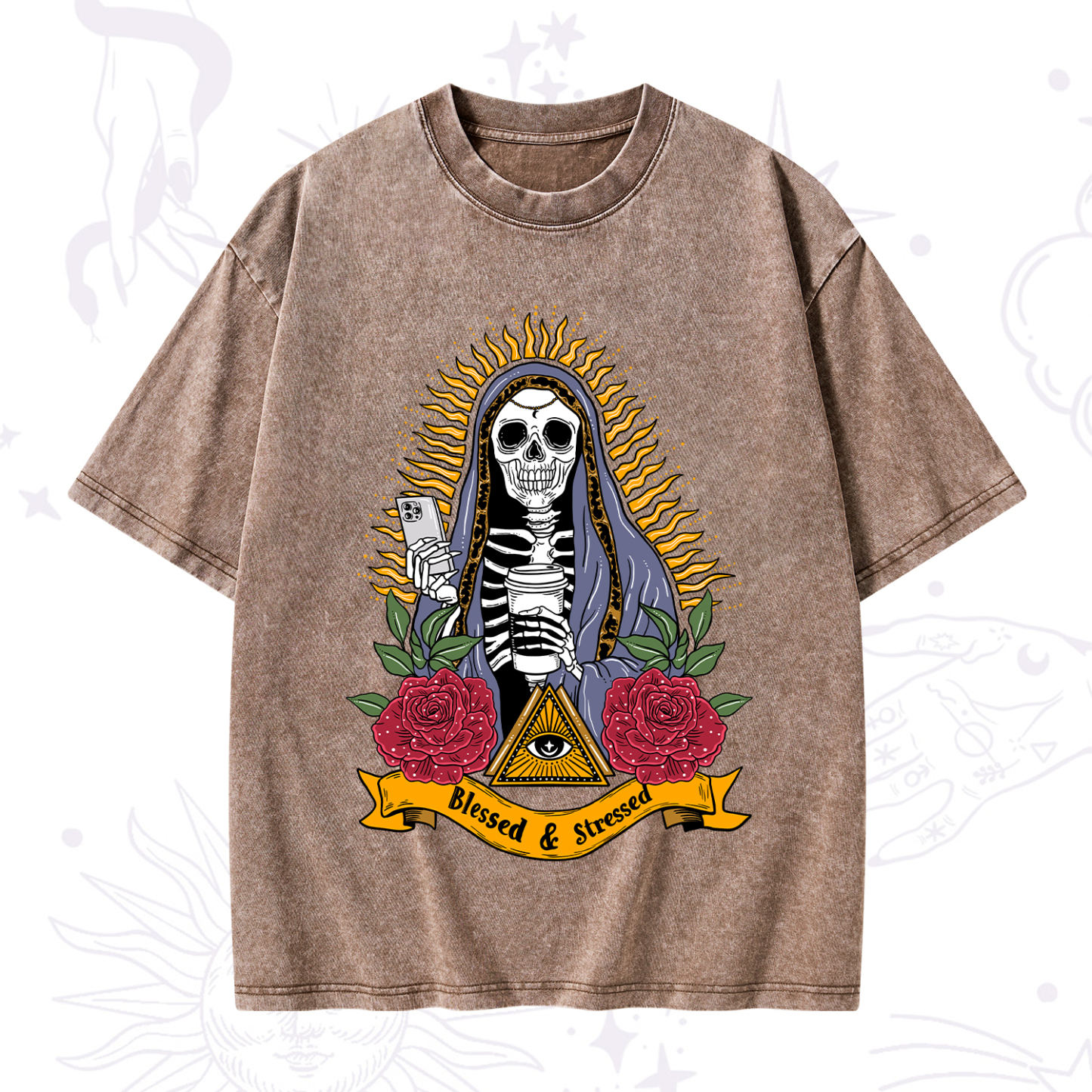 Purplehecate Blessed And Stressed Washed T-Shirt