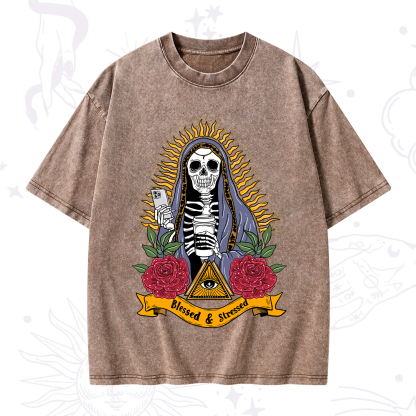 Purplehecate Blessed And Stressed Washed T-Shirt