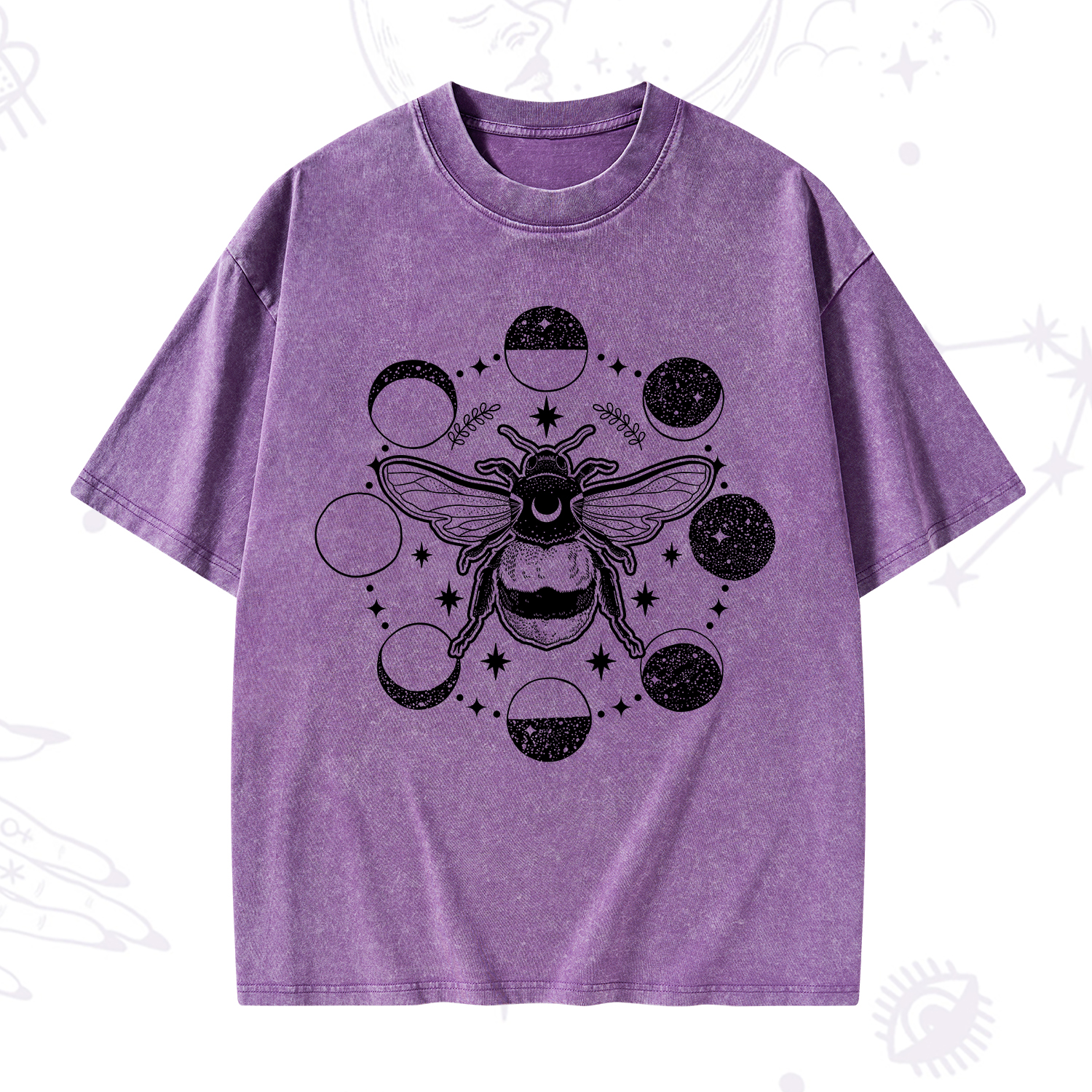 Purplehecate Moon Bee Washed T-Shirt